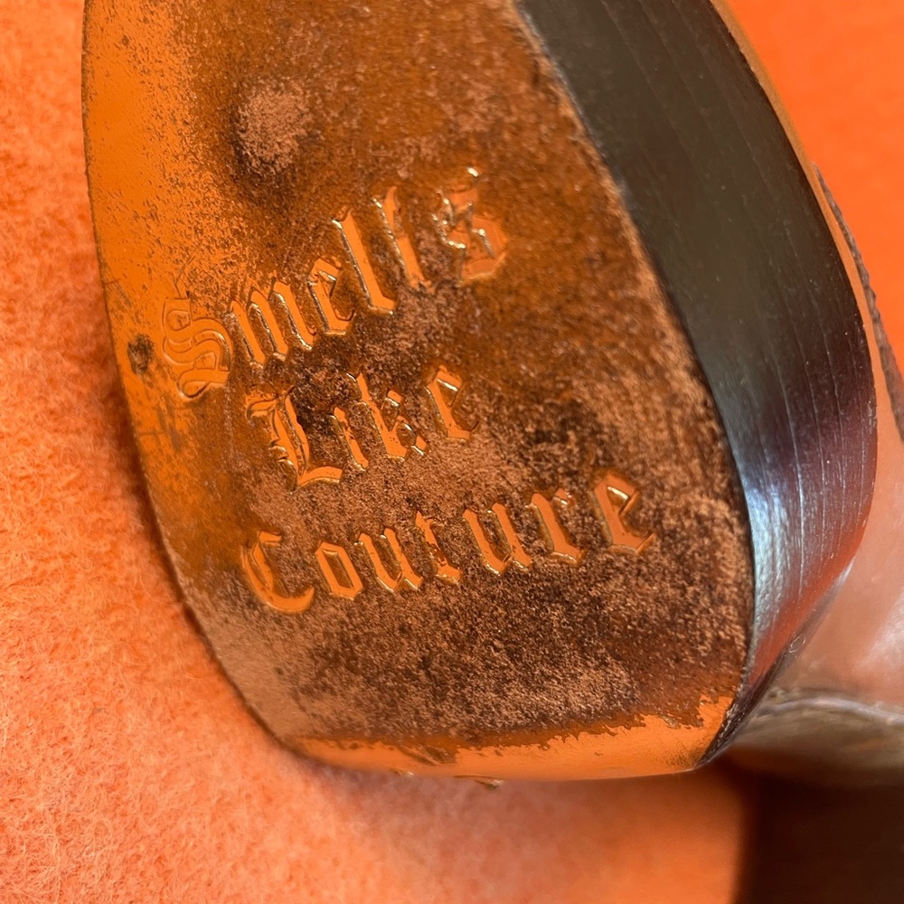 Juicy Couture Tan Leather Mary Jane Platform Y2K Block Heels VTG 90s Italy 6.5. - Picture 4 of 11